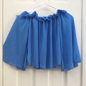 OFF-THE-SHOULDER BELL-SLEEVED TOP